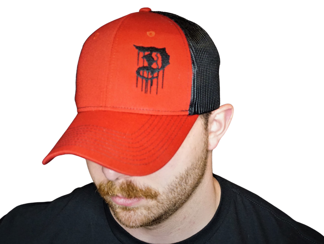 Snapback Trucker Hat - Red/Black